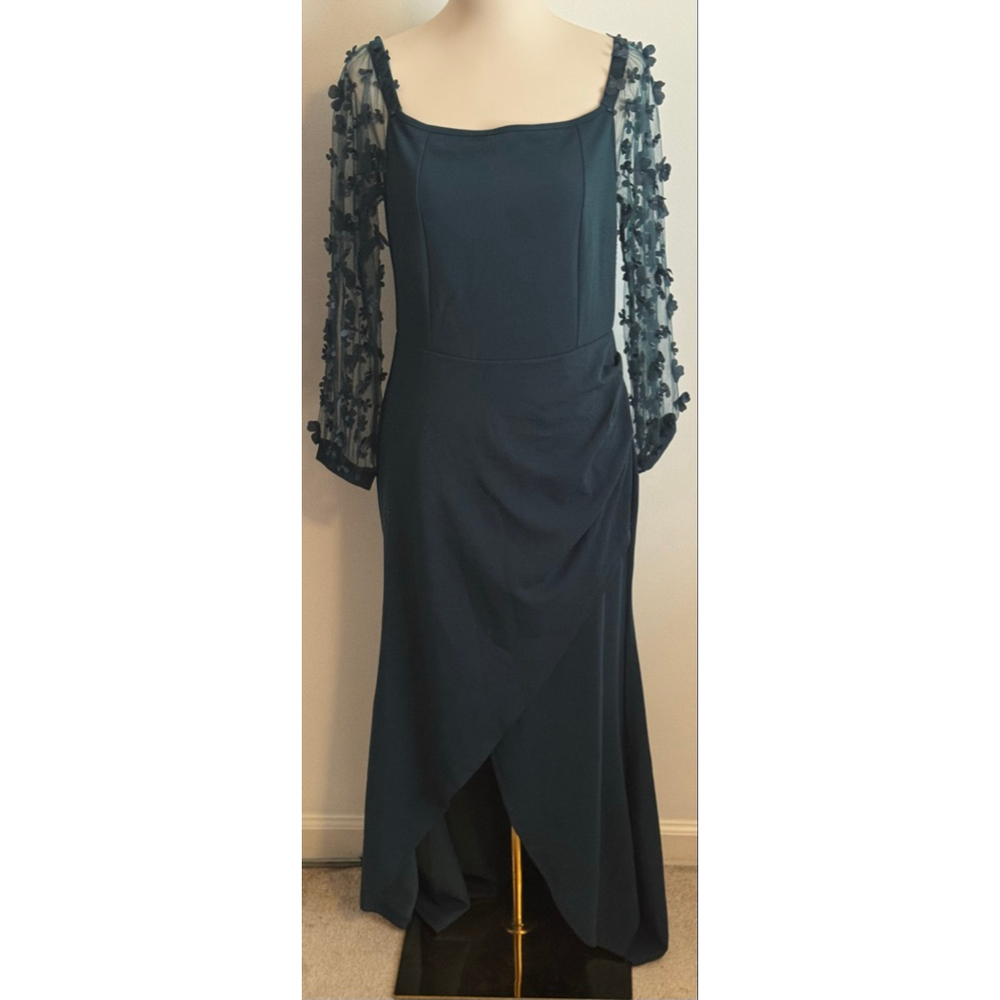 Women's BTFBM Dark Teal Long Sleeve Maxi Dress L